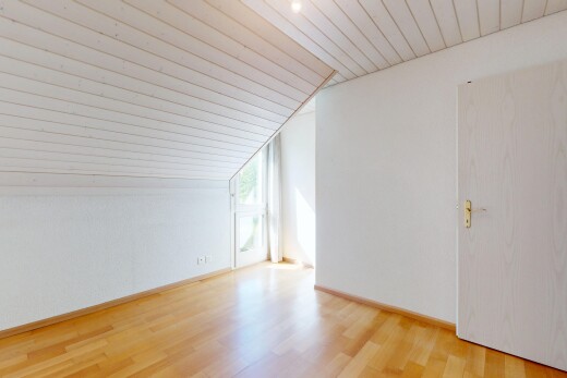 leerer raum mit natural light, natürliches licht, vaulted ceiling, dachschräge, und inside property