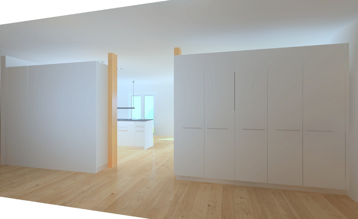 leerer raum mit wood finish floor, holzfußboden, inside property, drywall, und gipskartonwand