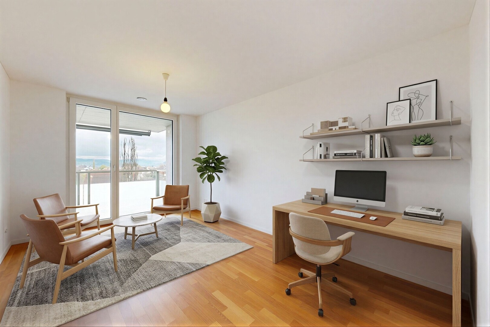 unfurnished room featuring floor to ceiling windows and light wood finished floors