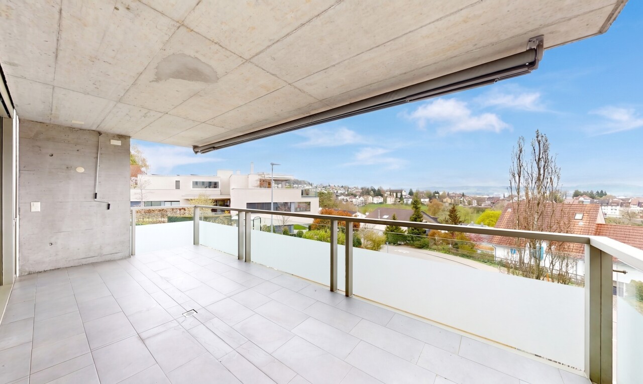 terrace with a patio and a residential view