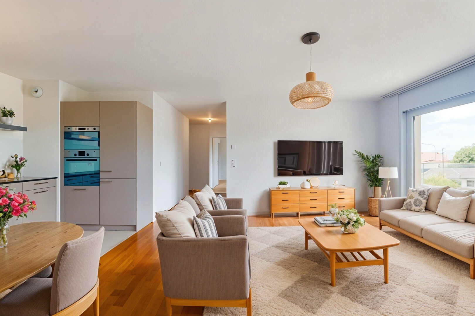 pièce vide avec inside property, natural light, lumière naturelle, wood finish floor, et sol en finition bois