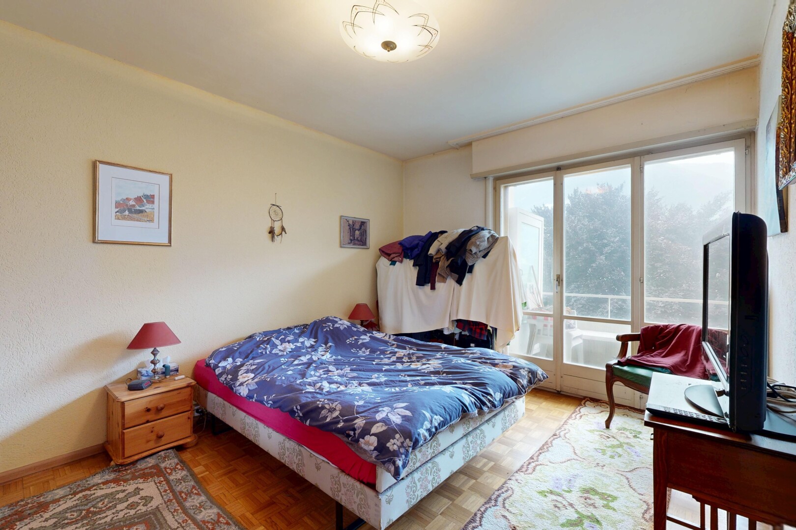 room with parquet floors