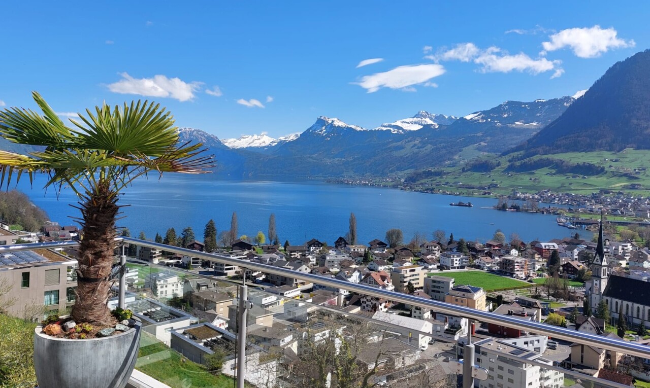 blick auf die berge mit seesicht, water view, blick auf die berge, mountain view, und day time