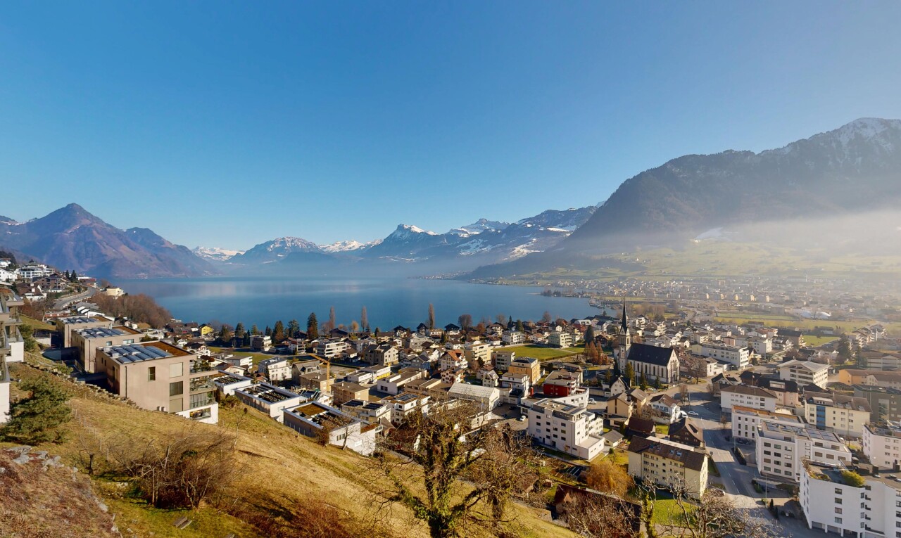 blick auf die berge mit blick auf die berge, mountain view, seesicht, water view, und day time