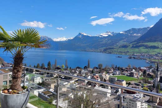blick auf die berge mit seesicht, water view, blick auf die berge, mountain view, und day time