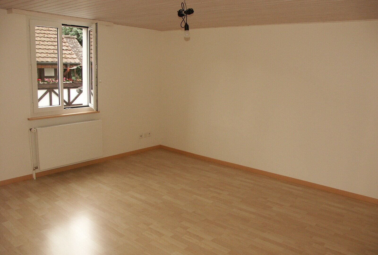 leerer raum mit natural light, natürliches licht, wood finish floor, holzfußboden, und kühler
