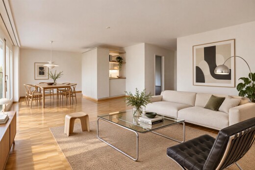 living room featuring pendant lighting and light wood-style floors