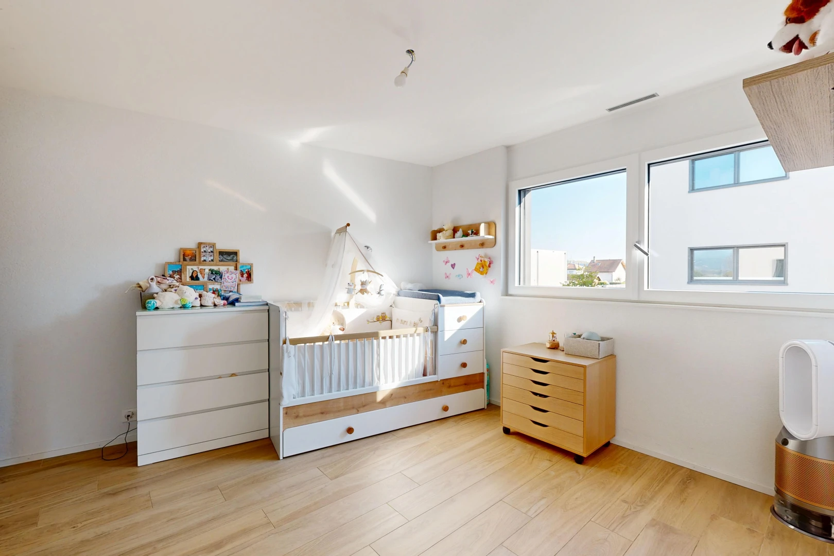 room / bedroom with light wood-type flooring