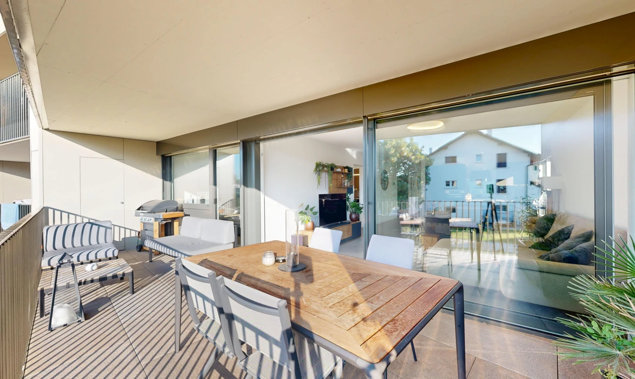 view of living / dining area