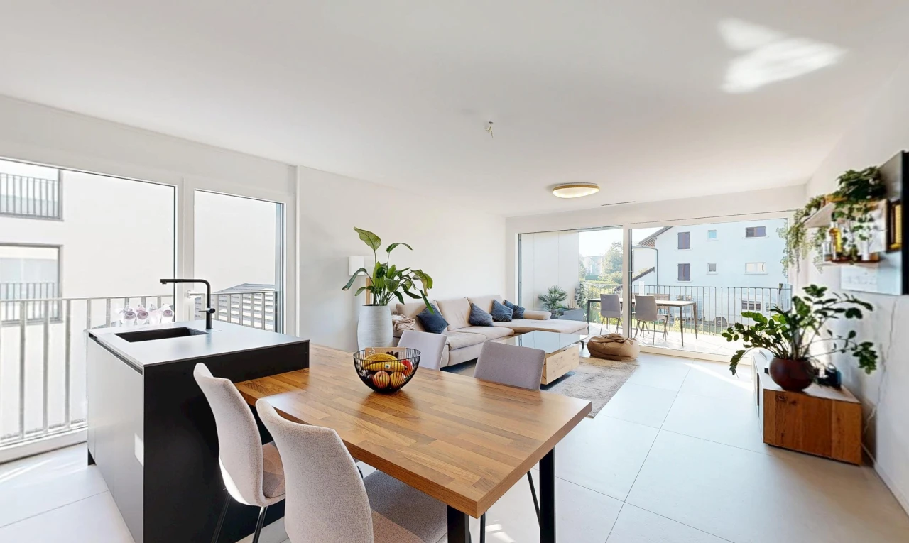 living room with access to outside
