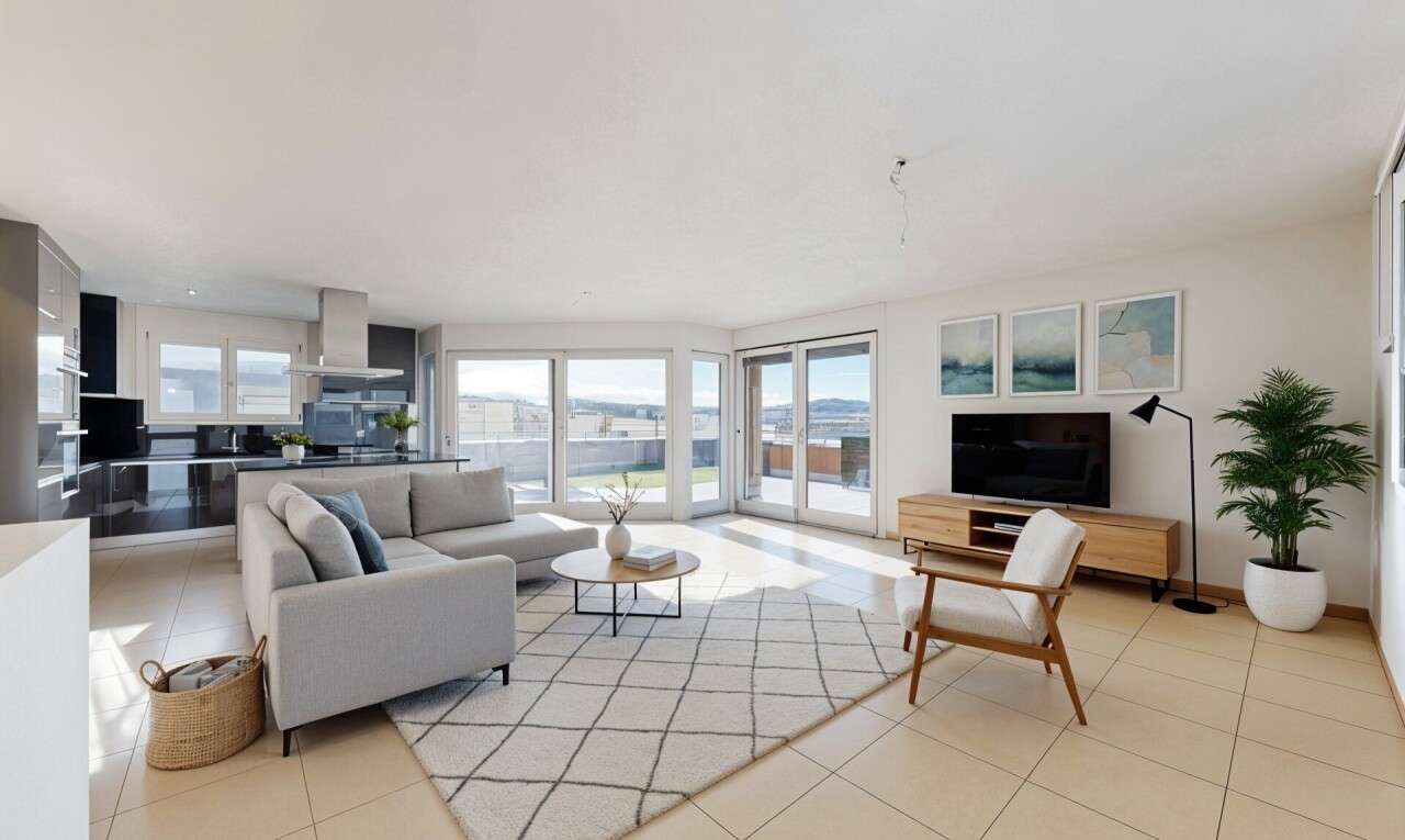 pièce vide avec inside property, light floor, natural light, lumière naturelle, et drywall