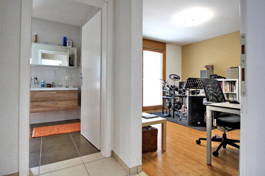 office area with light wood-type flooring