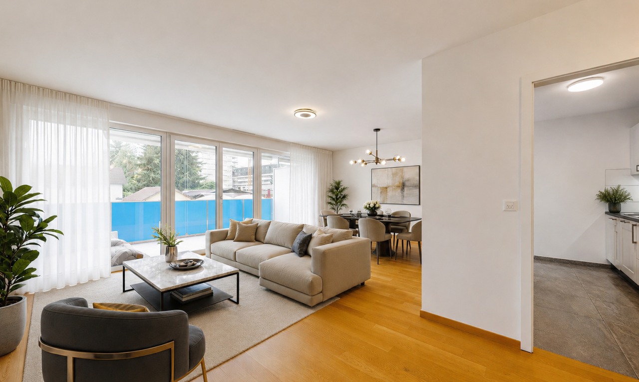 pièce vide avec wood finish floor, sol en finition bois, drywall, cloison sèche, et inside property