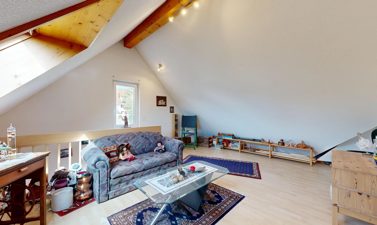 living area with light wood finished floors