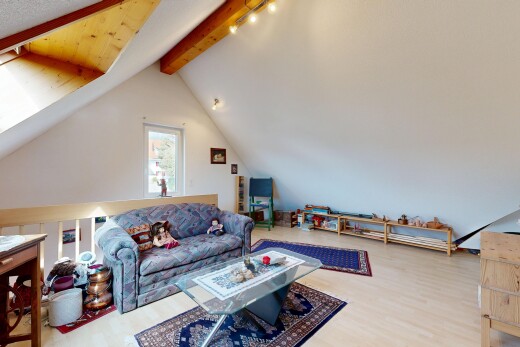 living area with light wood finished floors
