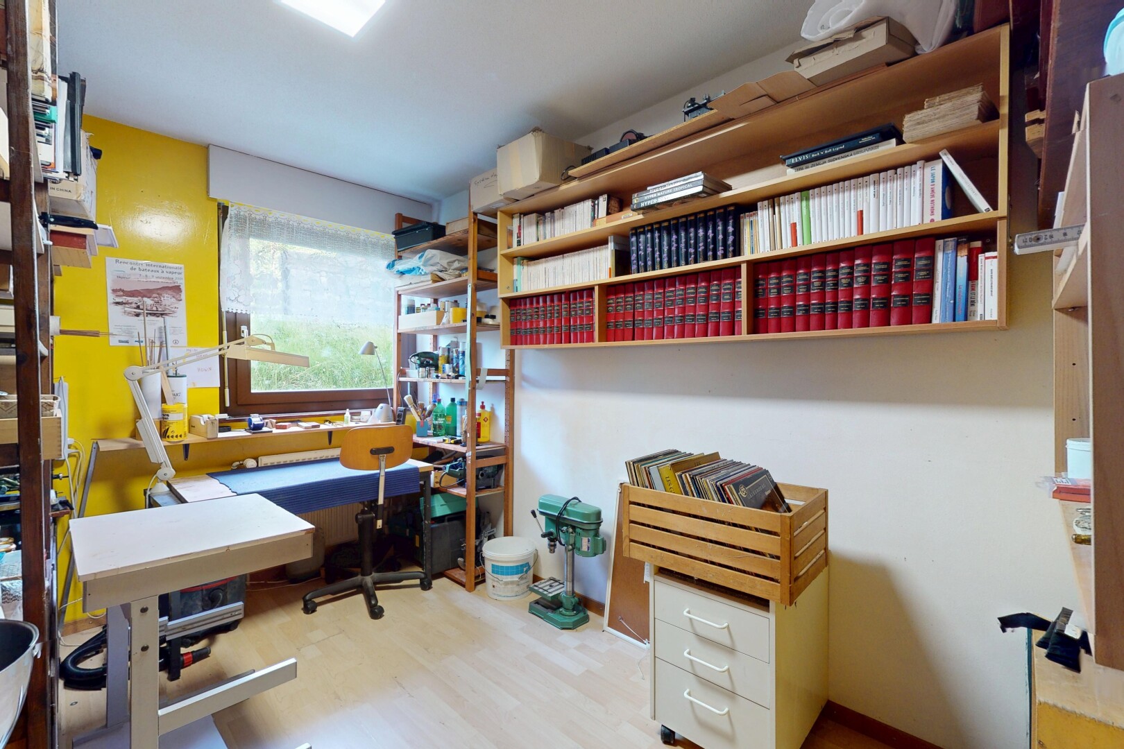home office featuring wood finished floors