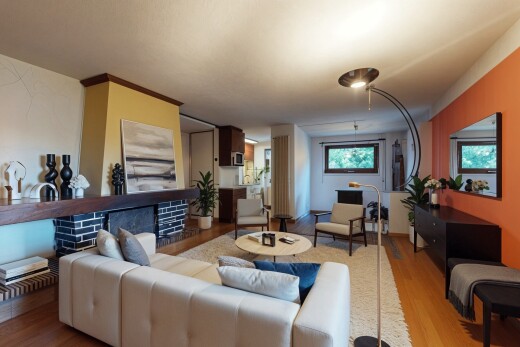 living area with light wood-style flooring
