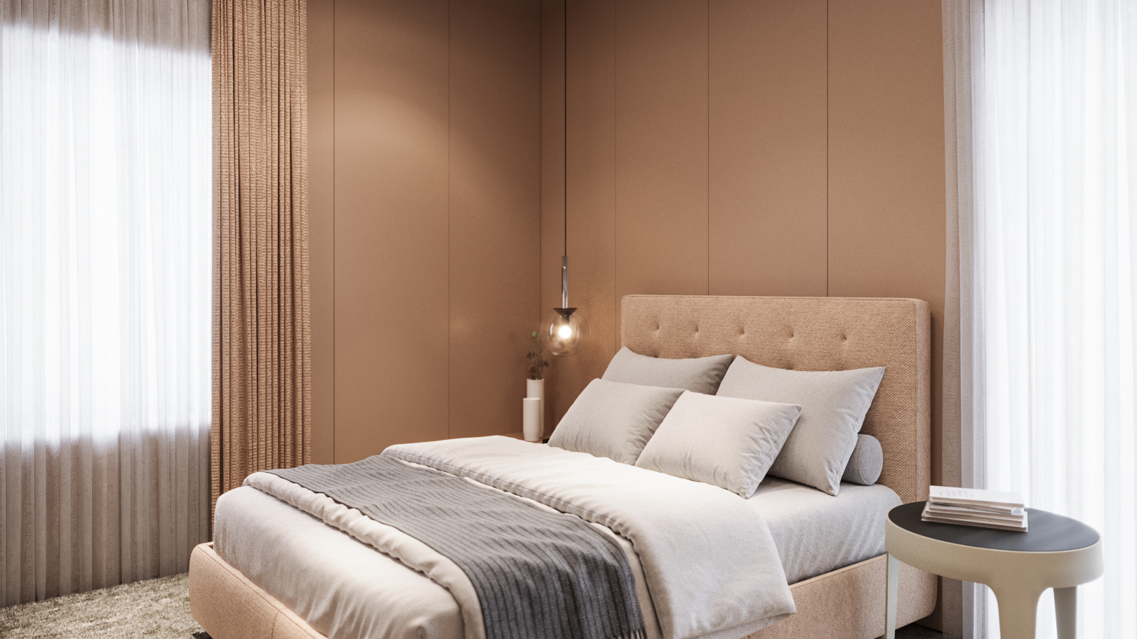 chambre avec lumière naturelle, natural light, inside property, moquette, et carpet