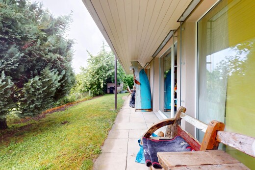 garten mit overcast, rasen, und from property