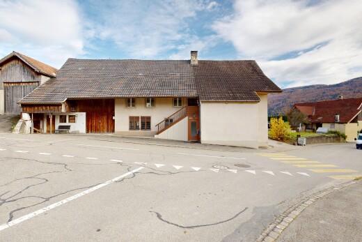 außenansicht mit day time, schornstein, property visible, und stuckverkleidung