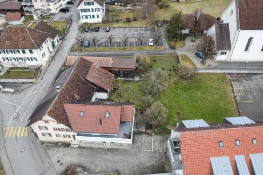 außenansicht mit leeres grundstück und aerial view