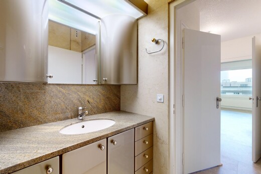 bathroom featuring vanity and decorative backsplash