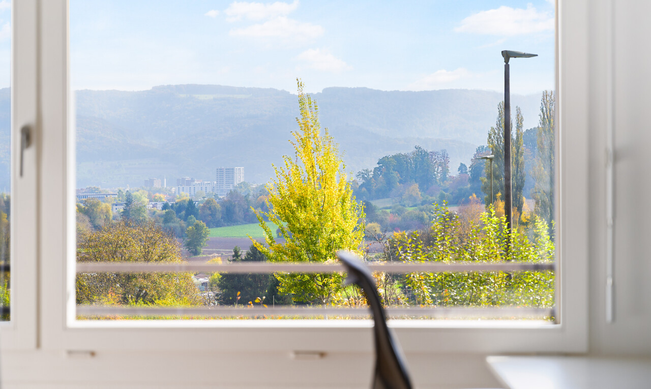 blick auf die berge mit blick auf die berge, mountain view, inside property, und day time