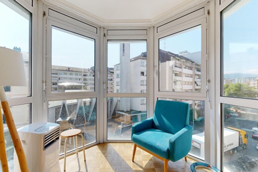 interior space featuring parquet floors