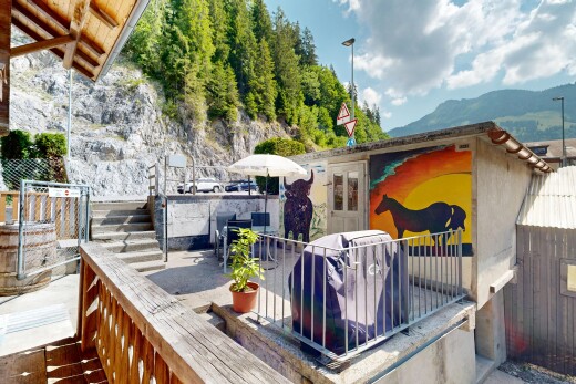 balcony featuring area for grilling and a mountain view