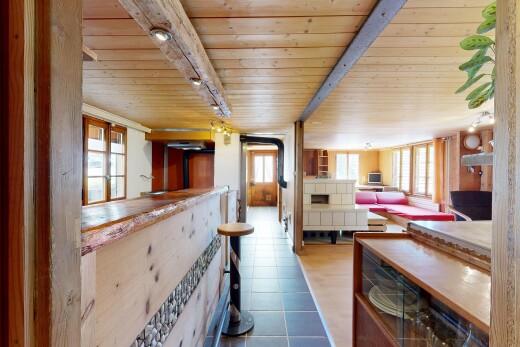 kitchen with wooden ceiling
