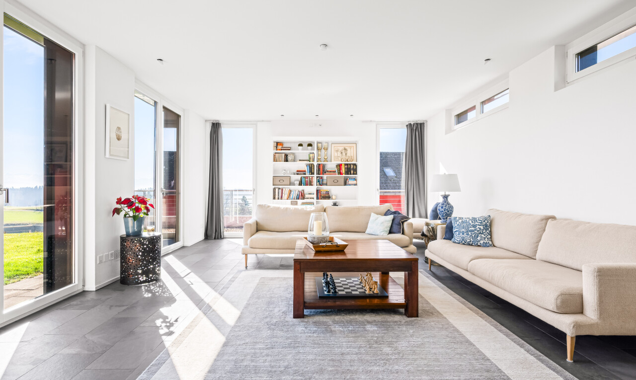 wohnzimmer mit natürliches licht, natural light, inside property, gipskartonwand, und drywall