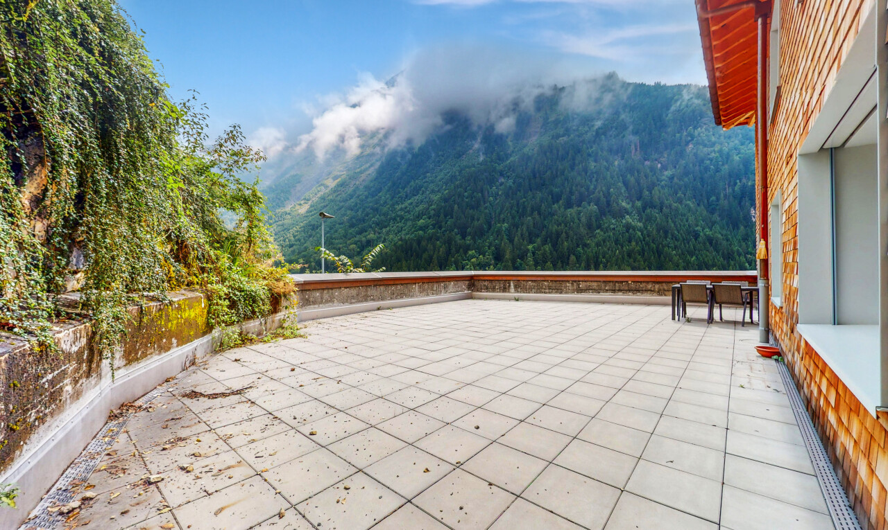 terrasse mit terrasse, waldblick, forest view, from property, und day time