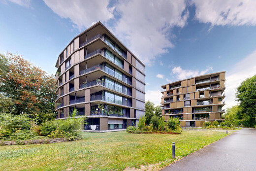 extérieur du bâtiment avec apartment complex view, vue sur le complexe d'appartements, day time, et from community
