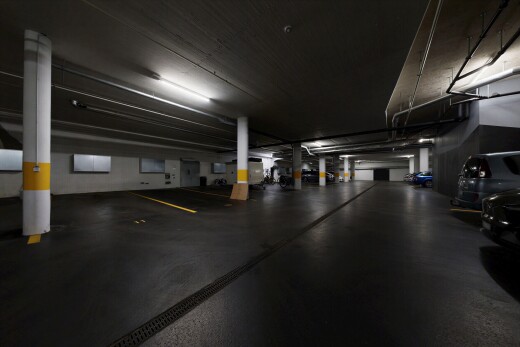 view of parking garage