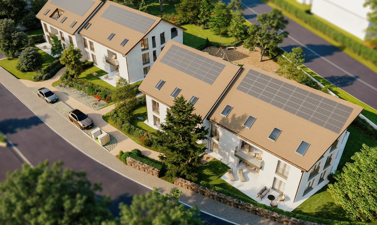 außenansicht mit solaranlage