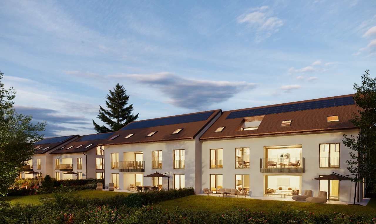 außenansicht mit rasen