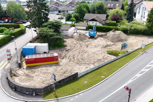 garten mit wohngebietblick, residential view, und drone view