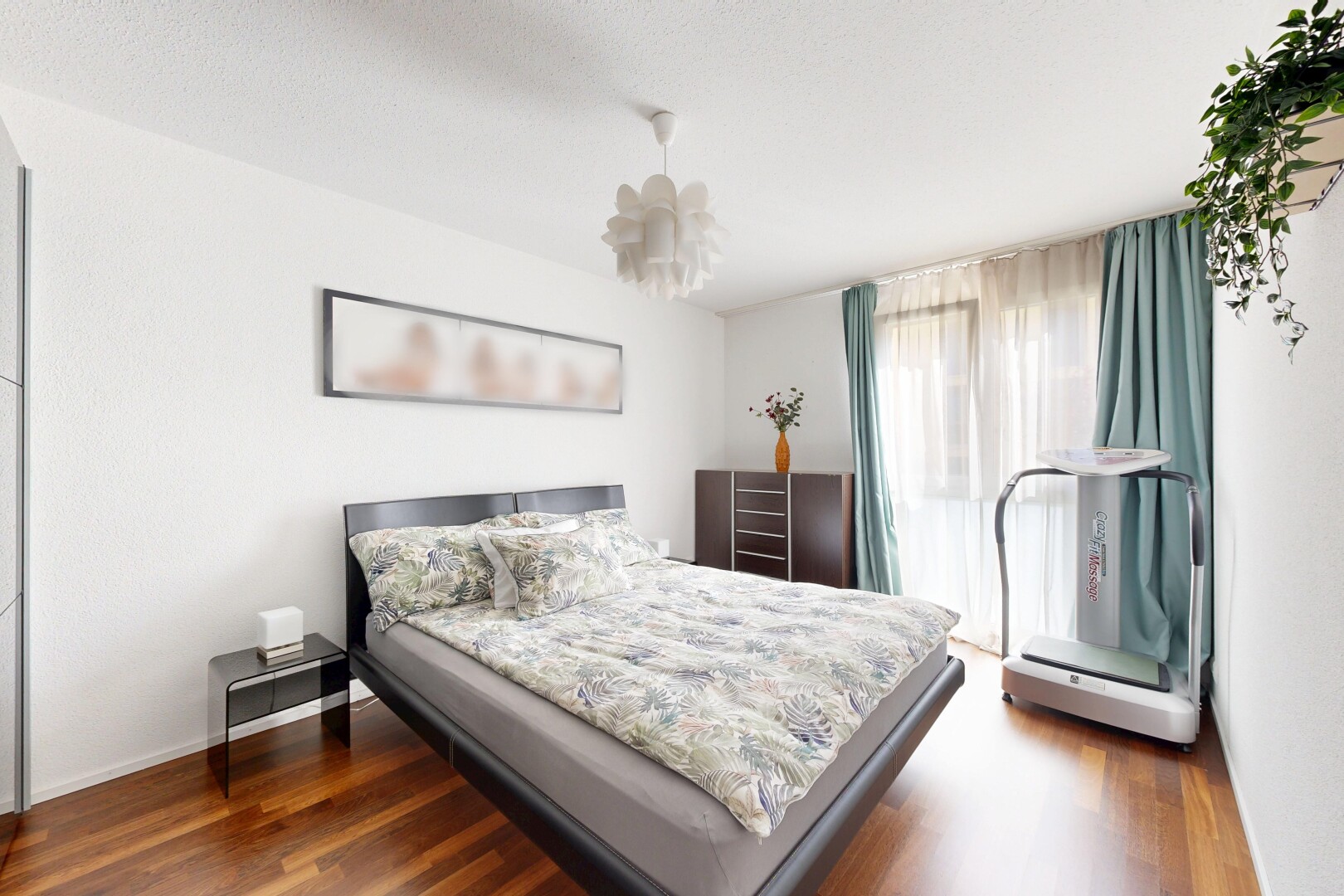 room with dark wood-style floors
