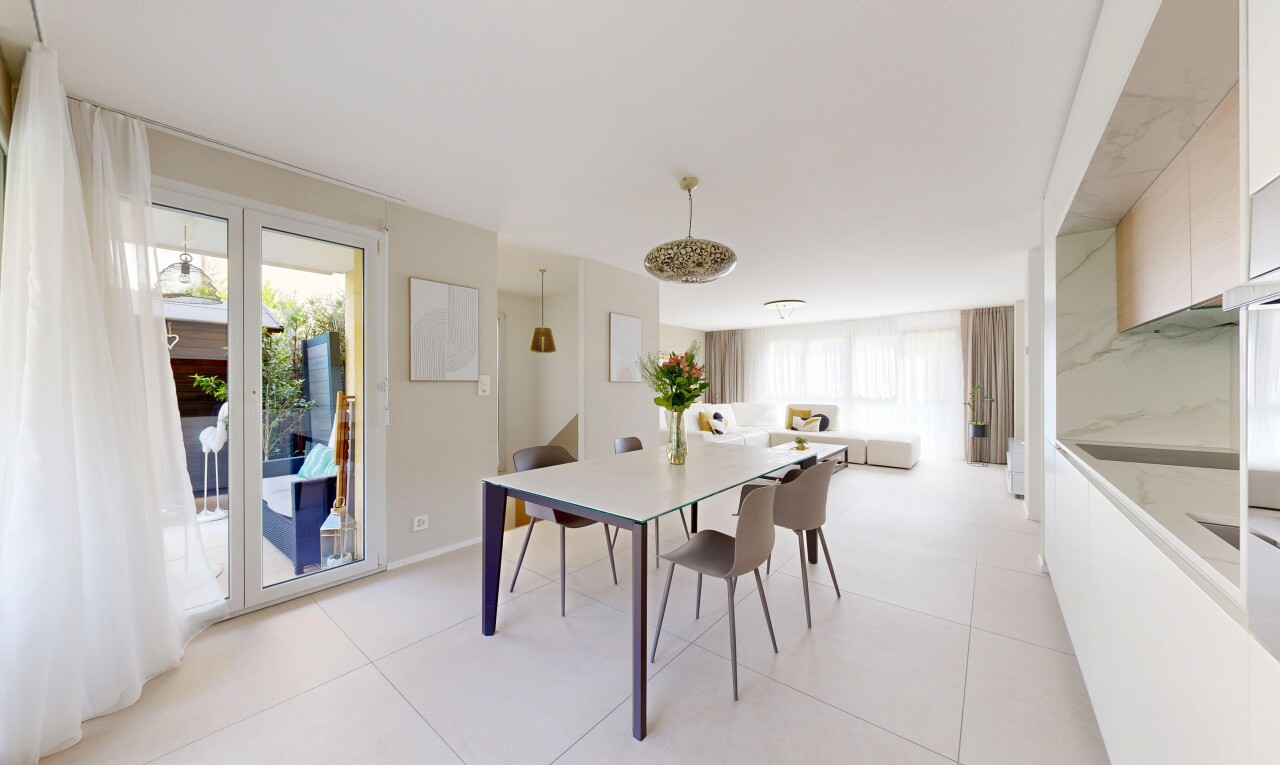 dining space featuring baseboards