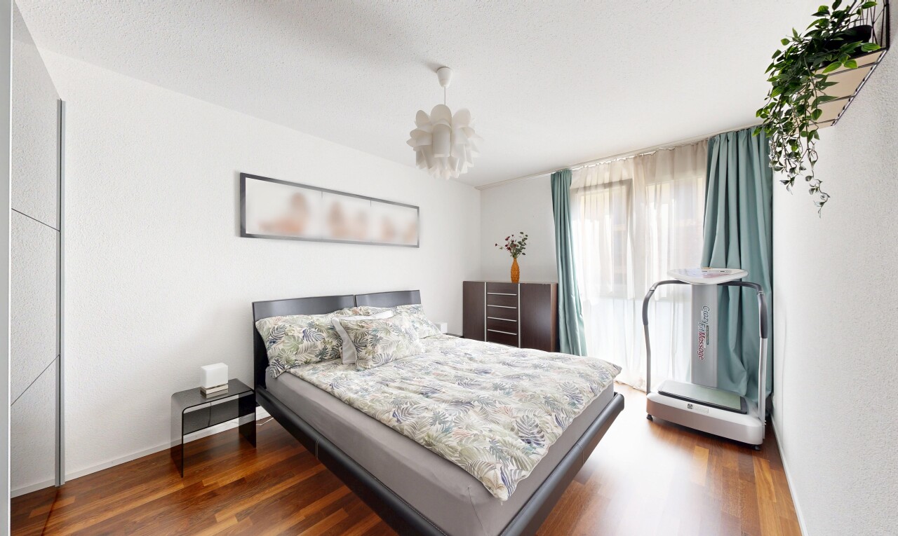 room with dark wood-style floors