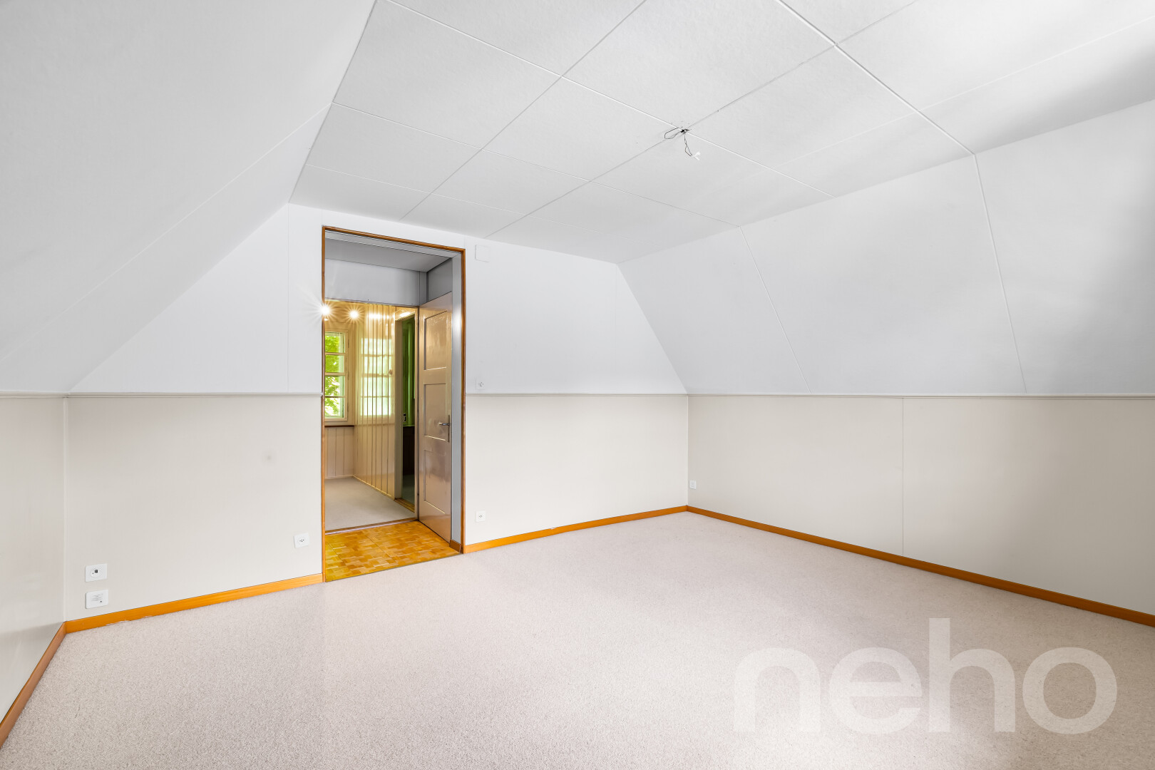 pièce vide avec moquette, carpet, inside property, lumière naturelle, et natural light