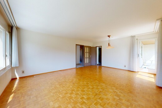 pièce vide avec natural light, lumière naturelle, wood finish floor, sol en finition bois, et parquet floor