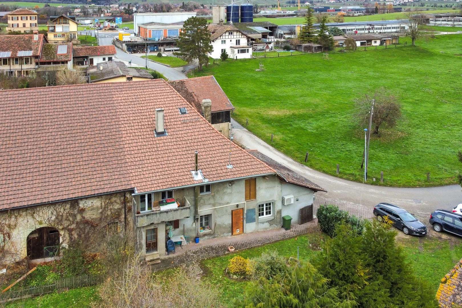 outdoor house with a lawn