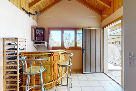 esszimmer mit dachschräge, vaulted ceiling, balkendecke, beamed ceiling, und kathedralendecke