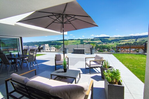 terrasse mit terrasse, wohnraum im freien, und day time