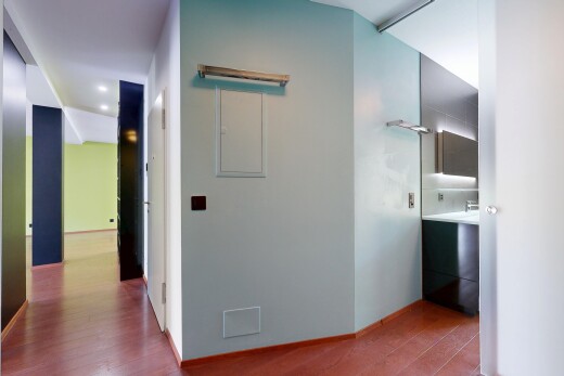 hall with light wood-style flooring