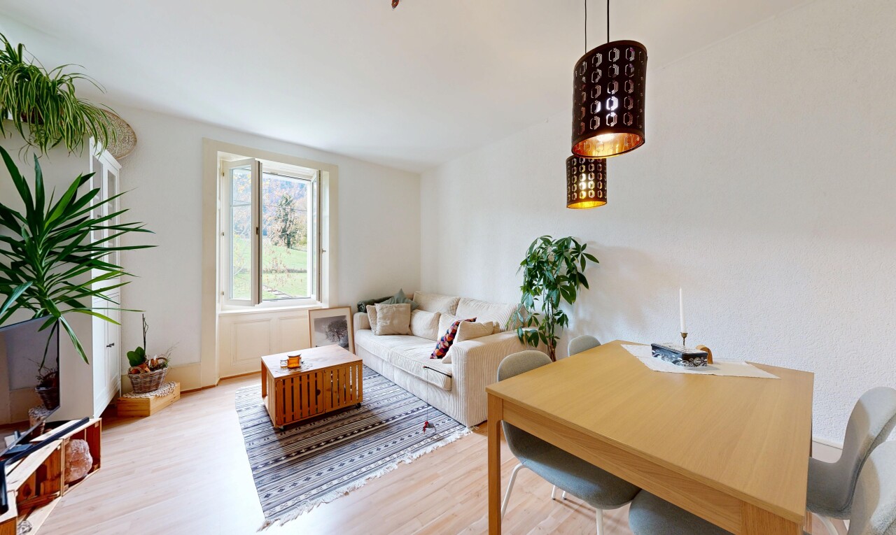 salon / salle à manger avec inside property, lumière naturelle, natural light, sol en finition bois, et wood finish floor