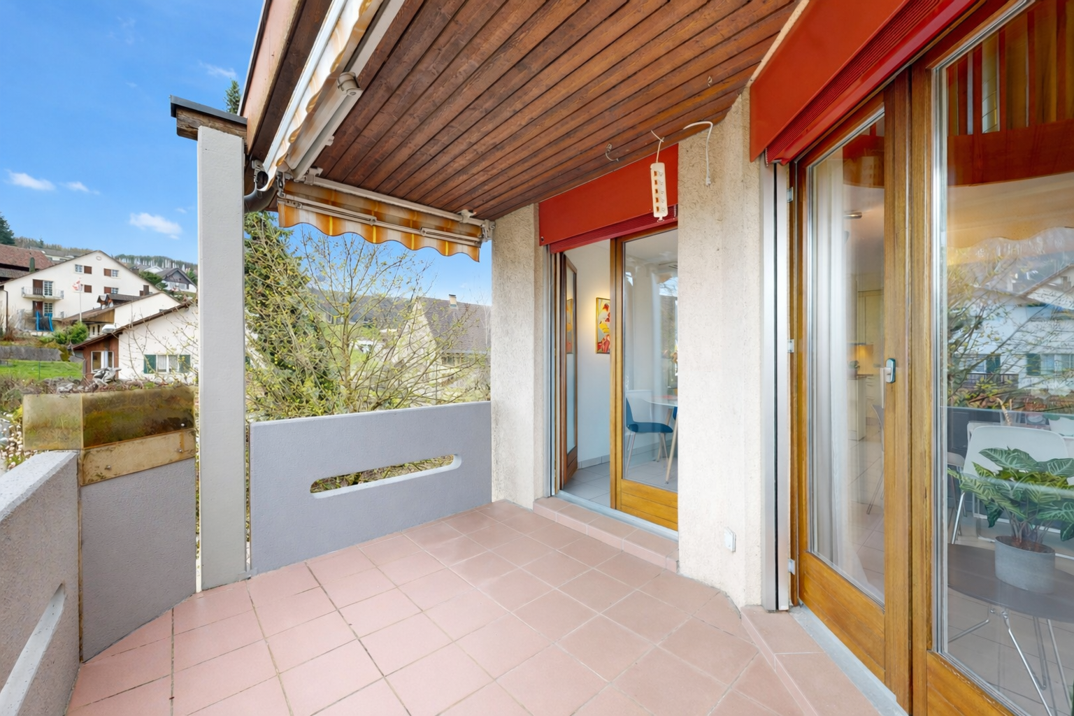 terrace with a balcony