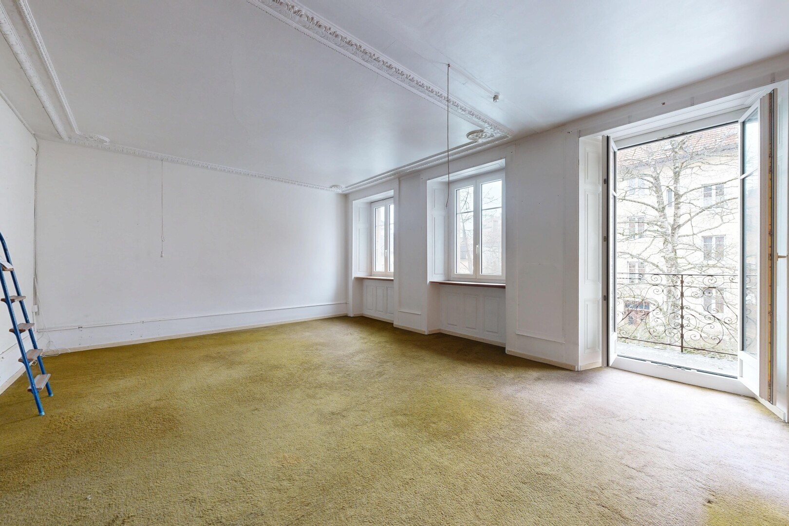 pièce vide avec moquette, carpet, inside property, lumière naturelle, et natural light