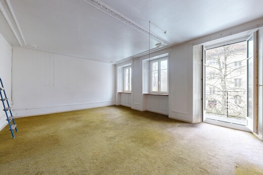 leerer raum mit teppich, carpet, inside property, natürliches licht, und natural light